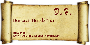 Dencsi Heléna névjegykártya